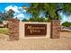 Monument sign for Monterey Vista community with brick and neutral stucco at 910 S Crossbow Ct, Chandler, AZ 85225