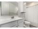 Bathroom showcasing a single sink vanity with ample counter space and storage at 9312 E Spiral Ave, Mesa, AZ 85212