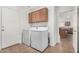 Laundry room with washer and dryer, plus cabinet storage at 11303 E Pratt Ave, Mesa, AZ 85212