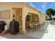 Relaxing covered patio featuring outdoor furniture, creating an ideal space for gatherings and dining at 1640 E Augusta Ave, Chandler, AZ 85249