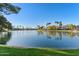 Scenic lake with palm trees and lush green grass creating a calm and serene view at 1825 W Ray Rd # 1134, Chandler, AZ 85224