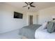 Spacious main bedroom boasts balcony access, a wall-mounted TV, and plenty of natural light at 19475 N Grayhawk Dr # 1039, Scottsdale, AZ 85255