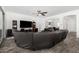Spacious living room with a ceiling fan, recessed lighting, and open floor plan at 2052 E Scorpio Pl, Chandler, AZ 85249