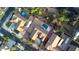 Aerial view showcasing a backyard pool, RV parking, mature landscaping, and proximity to neighborhood amenities at 21985 E Quintero Rd, Queen Creek, AZ 85142