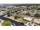 Expansive aerial view showcasing the neighborhood with tree-lined streets and inviting backyard pools at 308 E La Jolla Dr, Tempe, AZ 85282