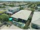 Aerial shot of a landscaped home with a private pool, patio, and neighborhood park nearby at 5515 S Caisson Way, Mesa, AZ 85212