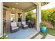 Cozy back patio with cushioned seating and a grill, perfect for outdoor gatherings at 5515 S Caisson Way, Mesa, AZ 85212