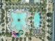 Aerial view of a community pool with slides and plenty of lounge seating at 5515 S Caisson Way, Mesa, AZ 85212