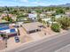 Expansive aerial view showcasing a charming single-Gathering home amid lush landscaping and a vibrant community backdrop at 6620 E Paradise Ln, Scottsdale, AZ 85254