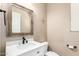 Bathroom features a modern vanity with white countertops and a stylish mirror at 6805 S Sapphire Way, Chandler, AZ 85249