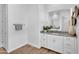 Bathroom showcasing granite countertop with white cabinets and stylish decorations at 21934 E Lords Ct, Queen Creek, AZ 85142