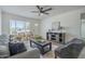 Comfortable living room with neutral tones, lots of natural light, and a ceiling fan at 3208 N El Dorado Dr, Chandler, AZ 85224