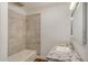 Updated bathroom with tiled shower, granite counter tops and modern fixtures at 3441 E Taylor St, Phoenix, AZ 85008