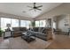 Spacious living area with large windows and a contemporary design at 3925 N 160Th Ave, Goodyear, AZ 85395