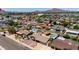 Beautiful aerial view of a neighborhood featuring private backyard pools and mountain views at 6838 E Belleview St, Scottsdale, AZ 85257