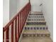 Decorative tile staircase with wood railing at 9661 E Glencove Cir, Mesa, AZ 85207