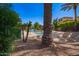 Community swimming pool and lounge chairs on sunny summer day at 4043 E Carla Vista Dr, Gilbert, AZ 85295