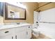 Bright bathroom features a tub and shower combo, granite counters and tile floors at 4239 W Reddie Loop, Phoenix, AZ 85083