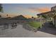 Beautiful outdoor seating area near the grassy backyard and covered patio at 7253 S Terrace Rd, Tempe, AZ 85283