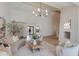 Spacious living room featuring neutral furniture, light wood floors, and a view to the entryway at 7328 E Laredo Ln, Scottsdale, AZ 85250
