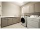 Spacious laundry room featuring ample cabinetry and modern washer and dryer at 8036 E Mercer Ln, Scottsdale, AZ 85260