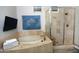 Bright bathroom with a soaking tub, frameless glass shower, and contemporary finishes at 10841 N Mountain Vista Mtn, Fountain Hills, AZ 85268