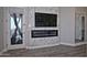 The bedroom has a modern fireplace and access to a balcony with views at 10841 N Mountain Vista Mtn, Fountain Hills, AZ 85268