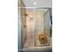 Modern shower with glass enclosure, tiled walls, and a built-in bench for added comfort at 10841 N Mountain Vista Mtn, Fountain Hills, AZ 85268