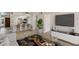 Bright living room featuring an open floor plan, modern furniture, and sleek countertops at 1351 N Pleasant Dr # 1012, Chandler, AZ 85225