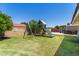 Lush backyard featuring a playset and ample green space at 3160 E Fox St, Mesa, AZ 85213