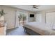 Bright primary bedroom with a sliding glass door leading to an outdoor patio with a view at 8135 N Central Ave # 1, Phoenix, AZ 85020