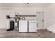 Utility area with modern appliances, shelving, and easy access to the back door at 9636 N 53Rd Ave, Glendale, AZ 85302