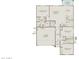 Home floor plan featuring three bedrooms, two bathrooms, kitchen, gathering room and two car garage at 16448 W Whispering Wind Dr, Surprise, AZ 85387