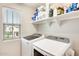 Laundry room featuring new appliances and built-in shelving at 4046 S 58Th Ln, Phoenix, AZ 85043
