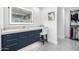 Elegant bathroom featuring a marble vanity, a lighted mirror, and ample storage with a convenient walk-in closet at 5401 N 25Th St, Phoenix, AZ 85016