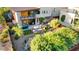 Aerial view of modern home's backyard featuring a hot tub, fire pit, and desert landscaping at 6525 E Cave Creek Rd # 40, Cave Creek, AZ 85331
