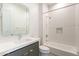 Modern bathroom featuring a shower and bath combo with updated hardware and tiled walls at 8366 E Old Paint Trl # 3, Scottsdale, AZ 85266