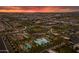 Aerial view of the community showcasing the pool, splash pad, and roundabout at 10127 E Tillman Ave, Mesa, AZ 85212