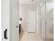 Bright bathroom featuring a glass shower enclosure, tile floors, and neutral colors at 12176 E Chevelon Trl, Gold Canyon, AZ 85118