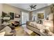 Relaxing bedroom with plush seating, a mounted TV, and access to an ensuite bathroom at 18927 N 101St St, Scottsdale, AZ 85255