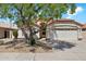 Charming single-story home with a well-maintained yard and a two-car garage, sheltered by a large tree at 19127 N 79Th Dr, Glendale, AZ 85308