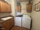 Bright laundry room with sink and modern washer and dryer at 316 S 74Th Way, Mesa, AZ 85208