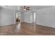Bedroom boasts wood floors, fan and great natural light at 3806 E Taurus Pl, Chandler, AZ 85249