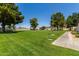 Well-maintained community park featuring lush green grass and shade trees, ideal for recreation at 19833 N 47Th Ln, Glendale, AZ 85308