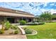 Outdoor restaurant seating area with beautiful landscaping and mountain views at 20704 N 90Th Pl # 1015, Scottsdale, AZ 85255