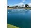 Scenic pond view with fountain and swan in a well-maintained community at 20739 N 106Th Ln, Peoria, AZ 85382
