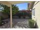 Lush backyard with colorful bougainvillea and desert plants at 2629 E Verbena Dr, Phoenix, AZ 85048