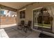 Covered patio featuring string lights and patio furniture at 4117 E Baylor Ln, Gilbert, AZ 85296