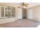 Outdoor patio features covered space, ceiling fan, and a view of surrounding landscape at 4200 N Miller Rd # 112, Scottsdale, AZ 85251
