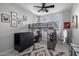 Stylish bedroom with a lofted bed and unique decor at 4352 N 91St Gln, Phoenix, AZ 85037